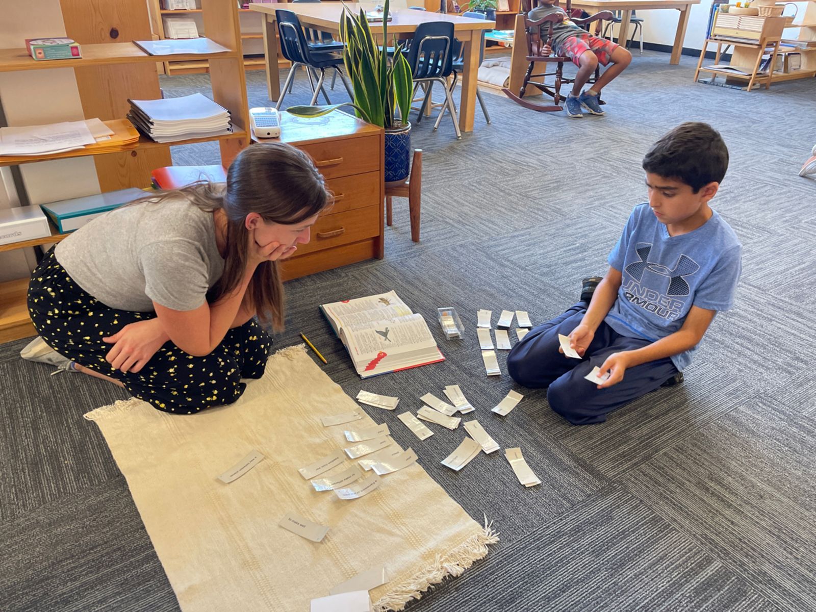 Teacher and students in an upper elementary classroom