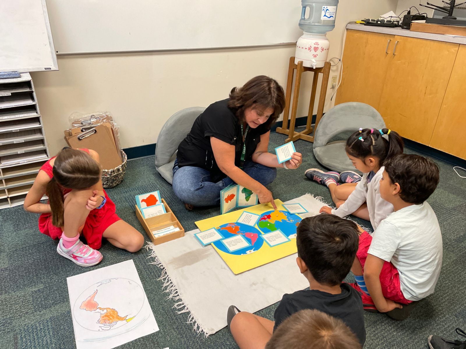 Lower elementary students during work period