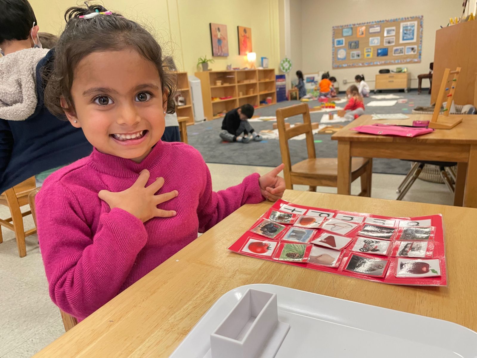 Lower elementary student during a work period