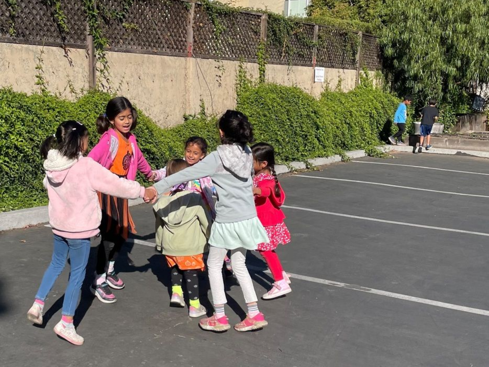 montessori children playing outside