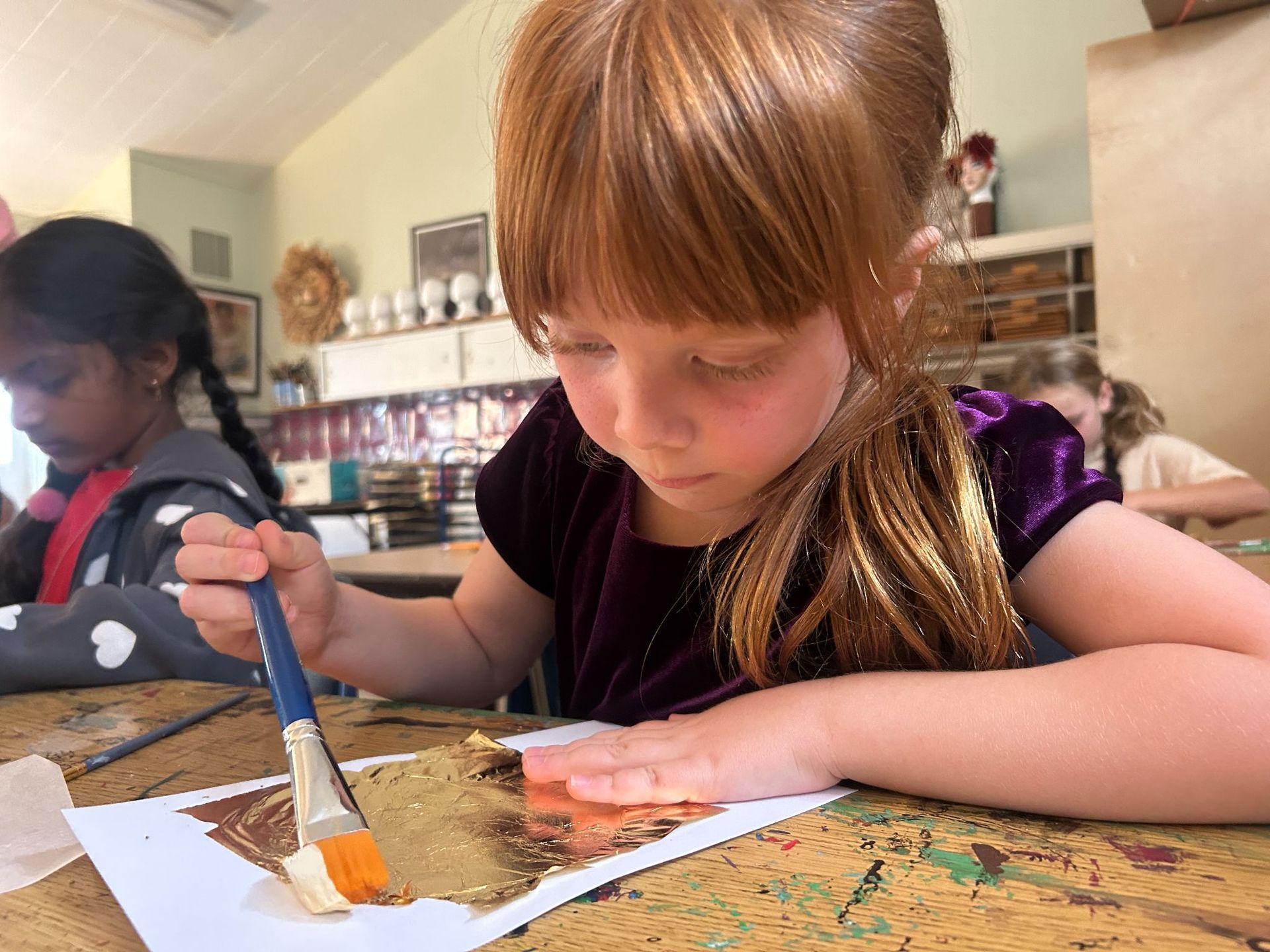 Montessori child painting