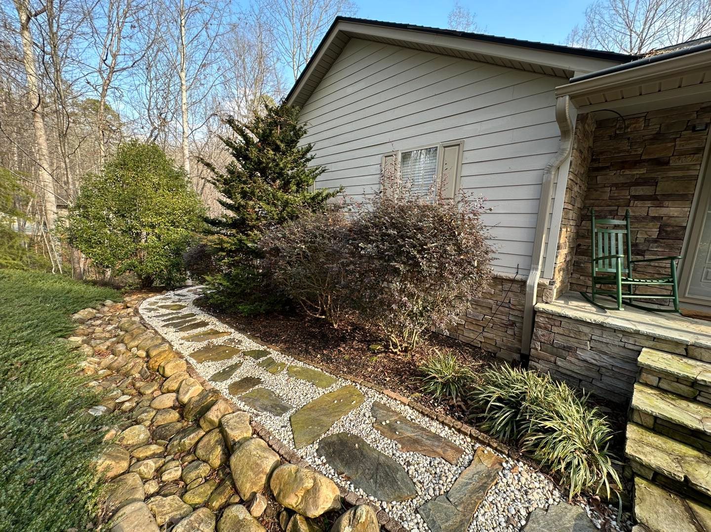 Landscape installation in Walhalla, SC by Oconee Roots Lawn Care
