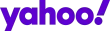 Yahoo! logo in purple lowercase letters on a white background