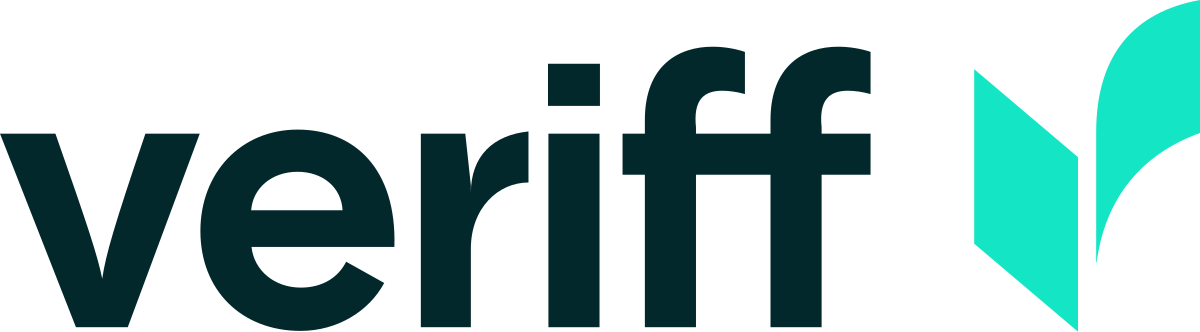 Ein Logo für Veriff mit einem grünen Häkchen