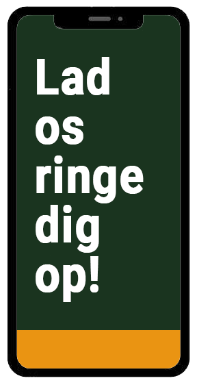 Smartphone-skærm med teksten: 