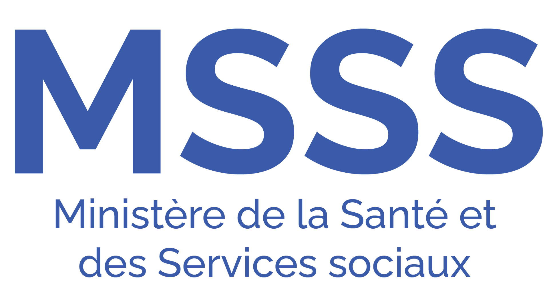 Blue logo of the MSSS (Ministère de la Santé et des Services sociaux) with the acronym above the full French name.