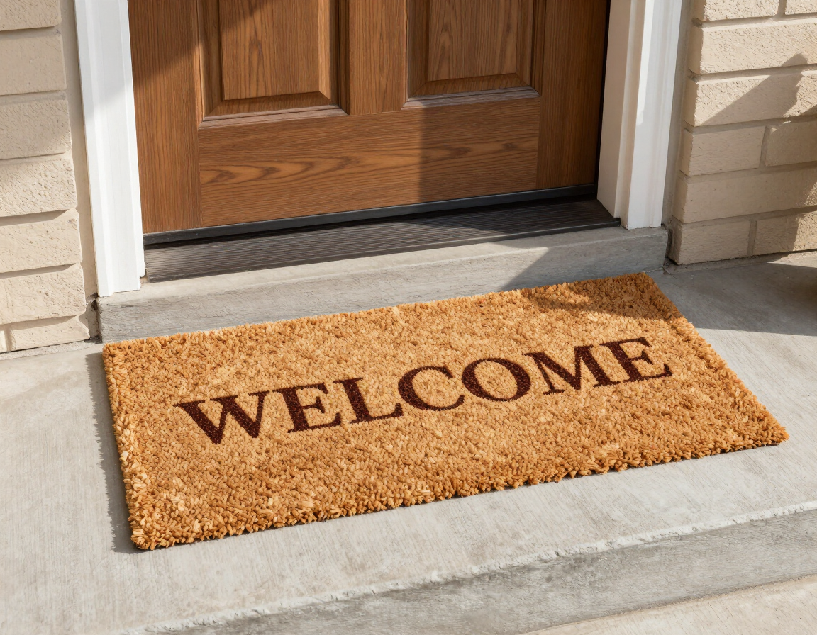 Welcome mat at a home entrance representing fair housing
