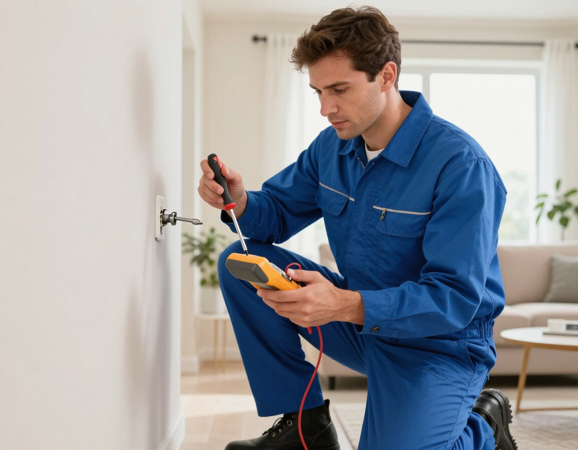 Maintenance technician servicing a rental unit