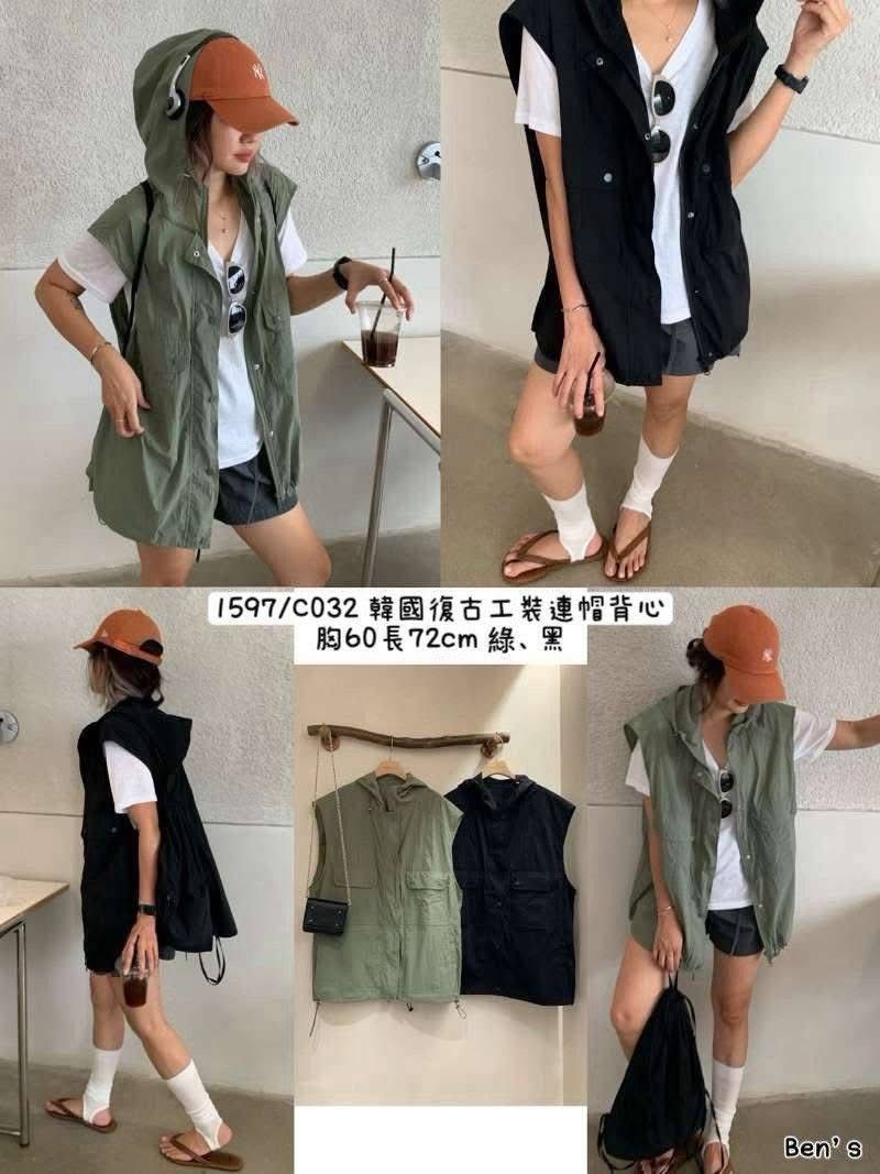 ✨韓國復古工裝連帽背心?899含運