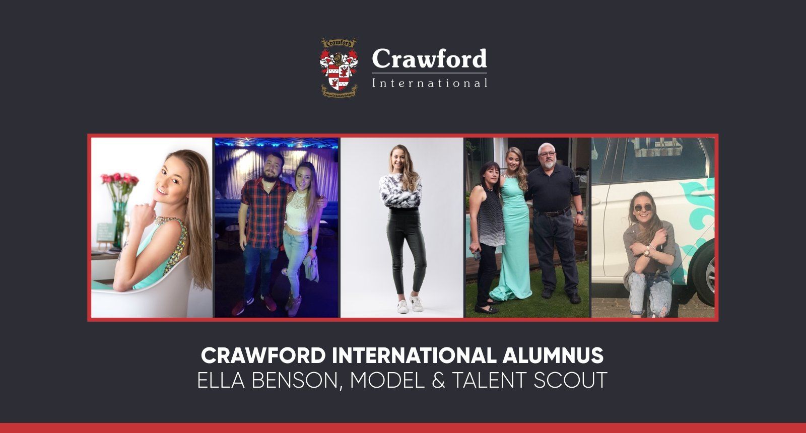 Crawford international alumnus ella benson model & talent scout