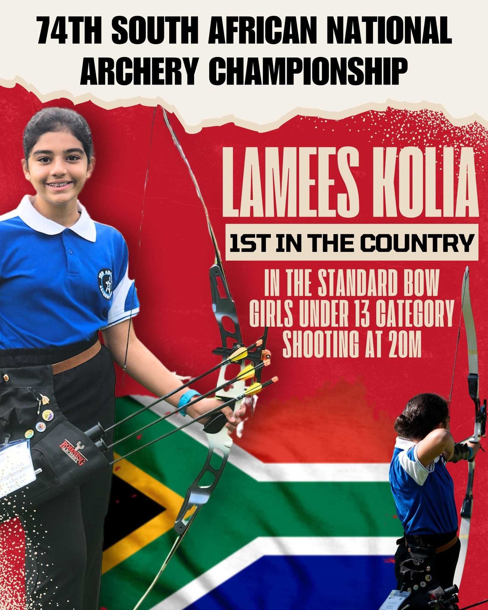 A poster for the 74th south african national archery championship