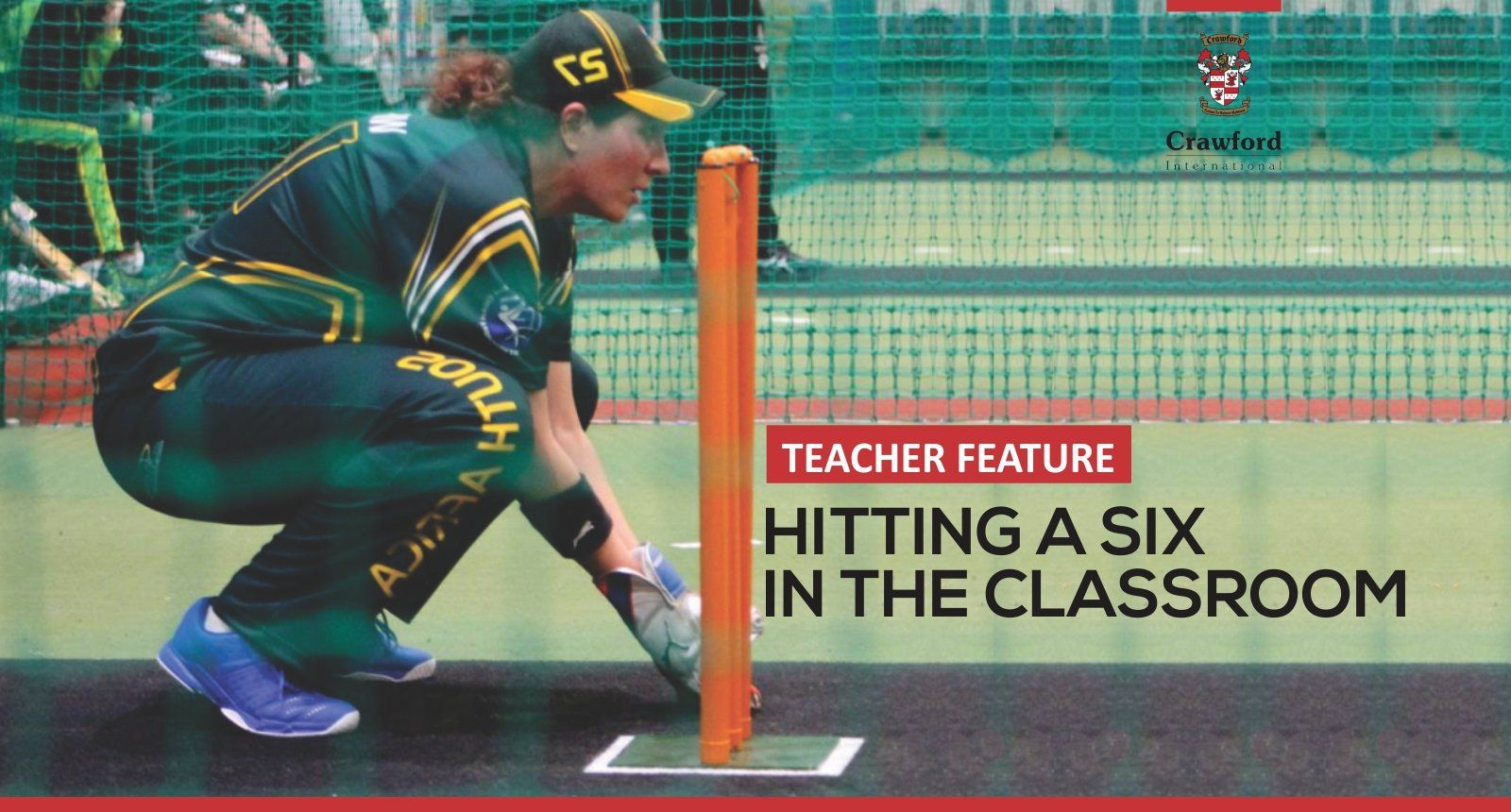 A cricket player is hitting a six in the classroom