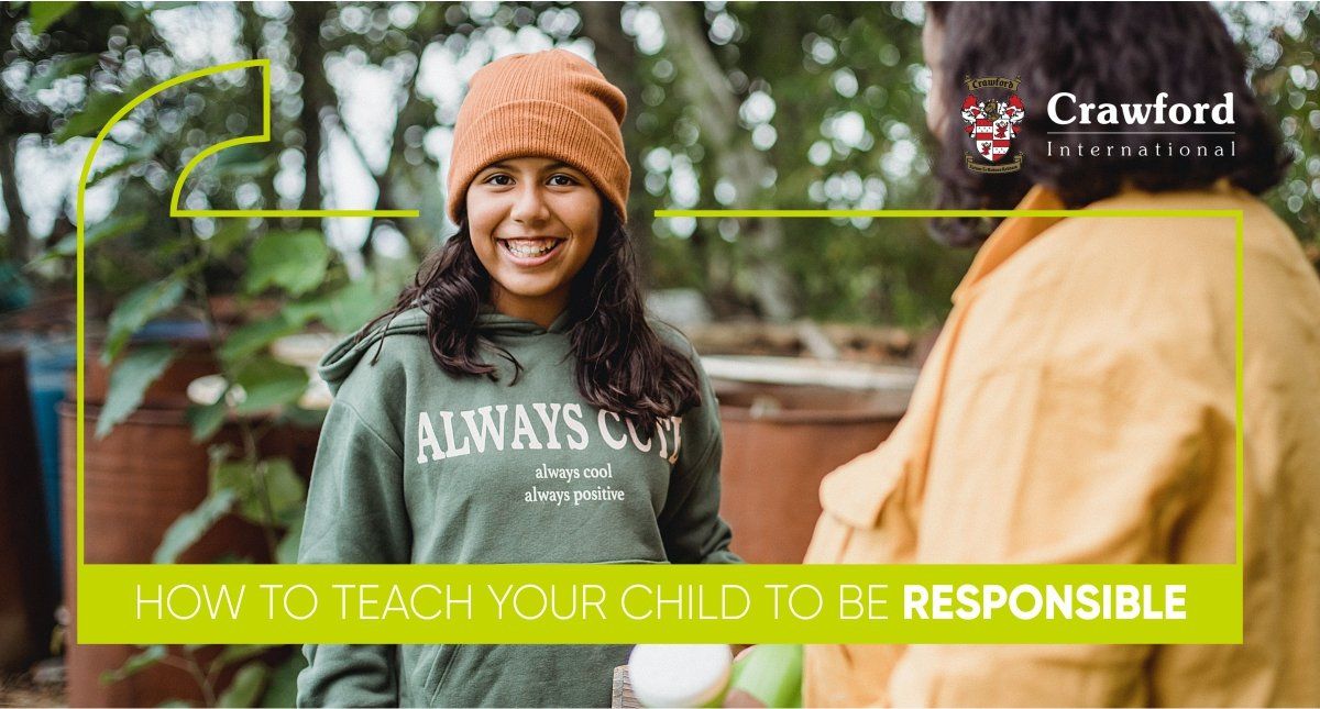 A woman is teaching a young girl how to teach your child to be responsible.