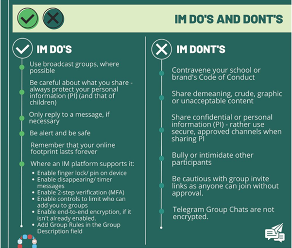 A poster with im do 's and dont 's on it