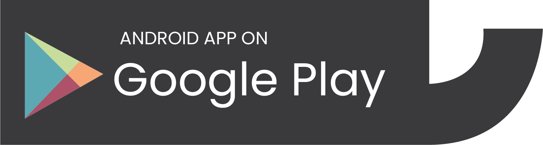 A google play logo with a rainbow colored triangle on a black background.