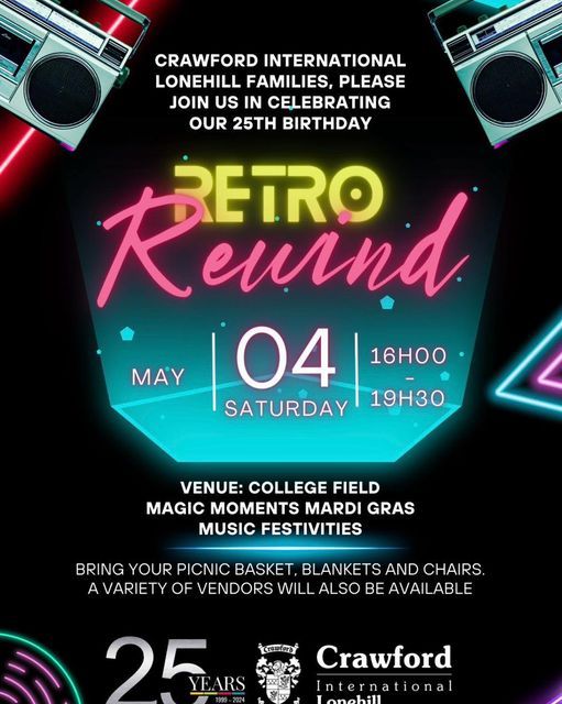 A poster for a retro rewind on saturday may 04