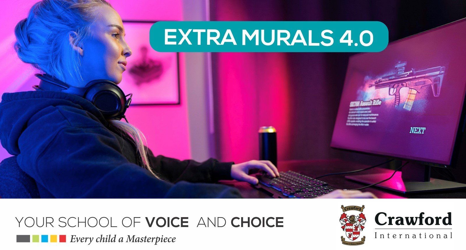 A woman is playing a video game on a computer.