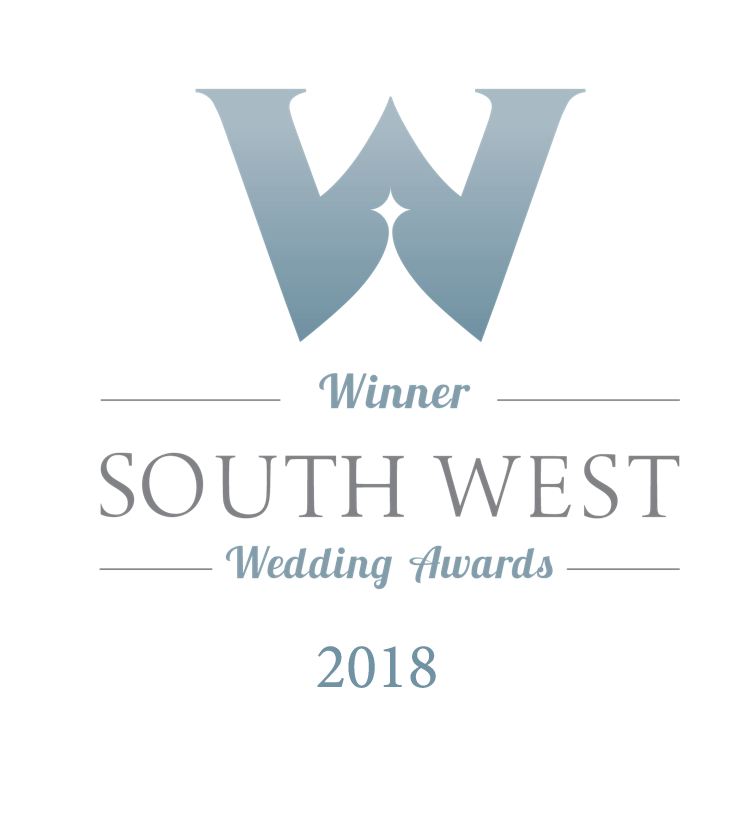South West Wedding Awards Winner logo, 2018.  Light blue 