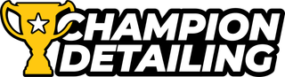Champion Detailing logo with a gold trophy icon and bold black-and-white text