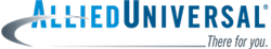 Allied Universal logo with a curved gray line and the tagline