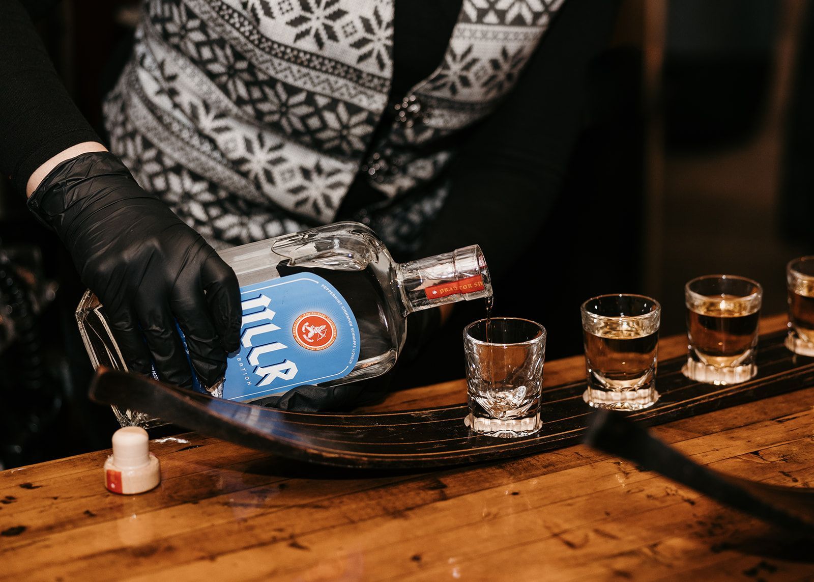 pouring alcohol