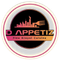 Logo for D Appetiz, featuring a gradient skyline and fork icon above the text 