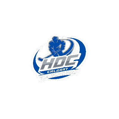 Blue HOG Cricket logo with a cricket player silhouette and swoosh on a white background
