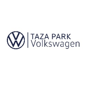 Taza Park Volkswagen logo in navy on white background