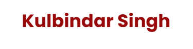 Red text reading &ldquo;Kulbindar Singh&rdquo; on a white background