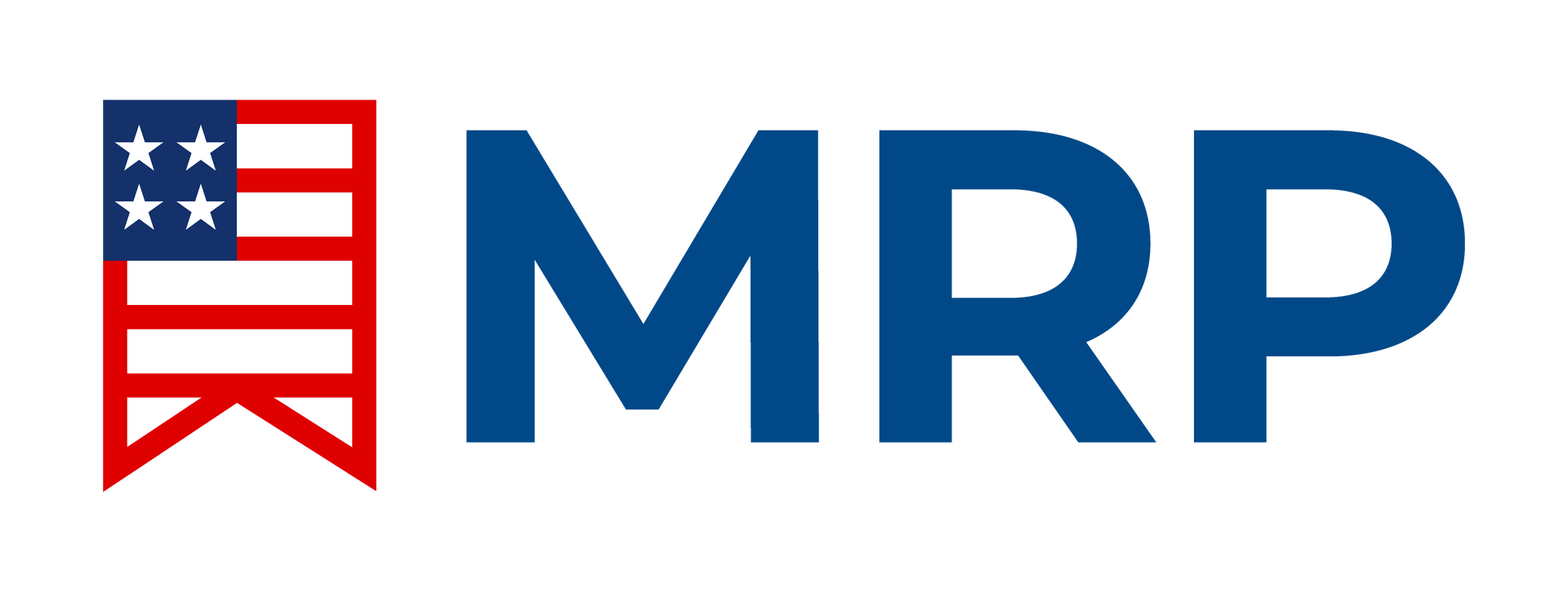 Logo of MRP with an American flag icon on the left.