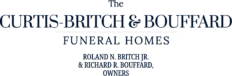 Curtis-Britch & Bouffard Funeral Homes logo with black text on a white background