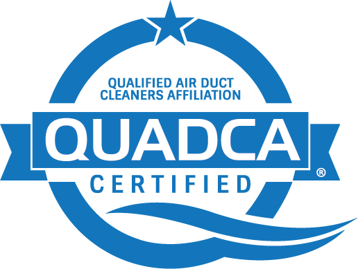 QUADCA certified logo for qualified air duct cleaning standards and industry affiliation