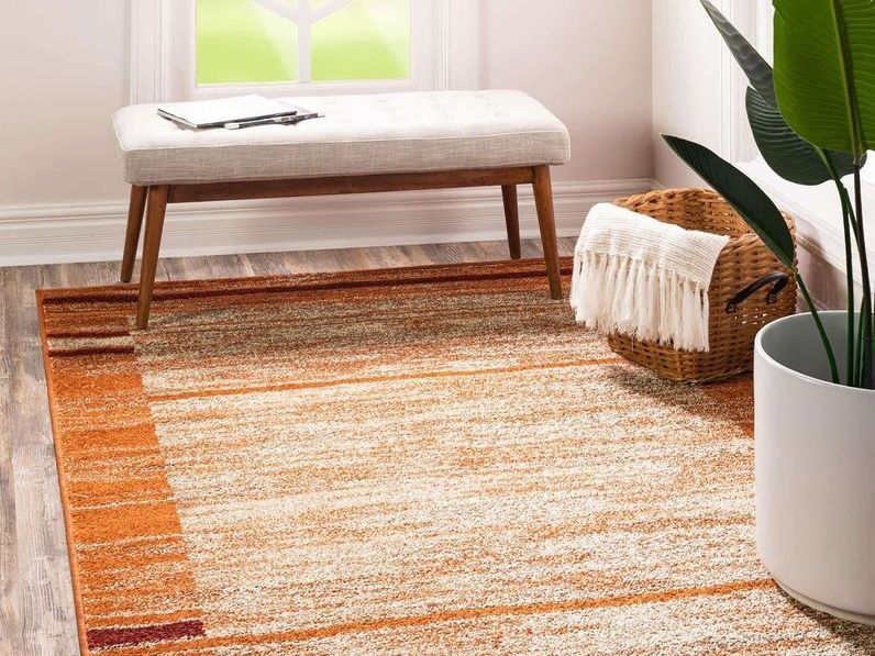 Clean area rug in a bright home after professional residential area rug cleaning service.
