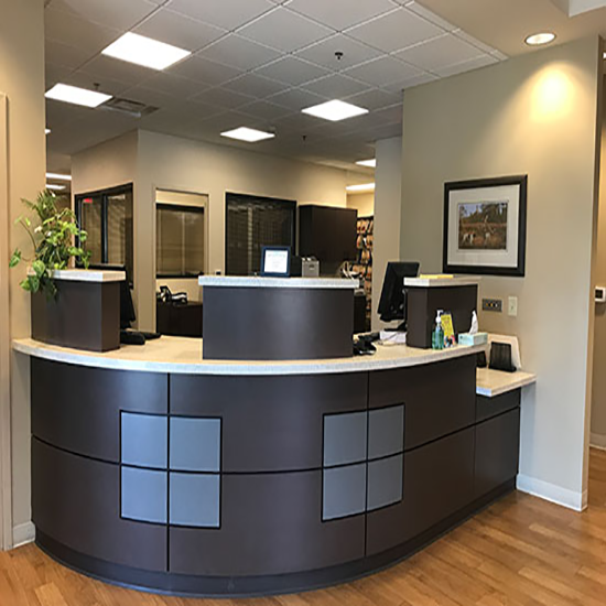 Medical office reception desk