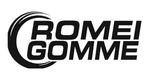 Logo ROMEI GOMME in nero con emblema circolare stilizzato su sfondo bianco.