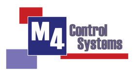 Logo for M4 Control Systems with blue, red, and purple geometric shapes and text.