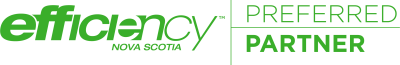 Efficiency Nova Scotia Preferred Partner logo in green text on white background.