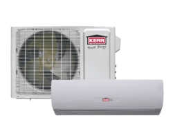 White split air conditioner outdoor and indoor units with KERR logo