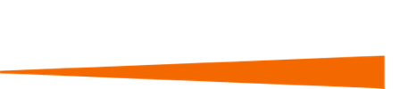 Orange tapered horizontal banner on a white background