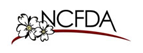A logo for ncfda with a flower on a white background.