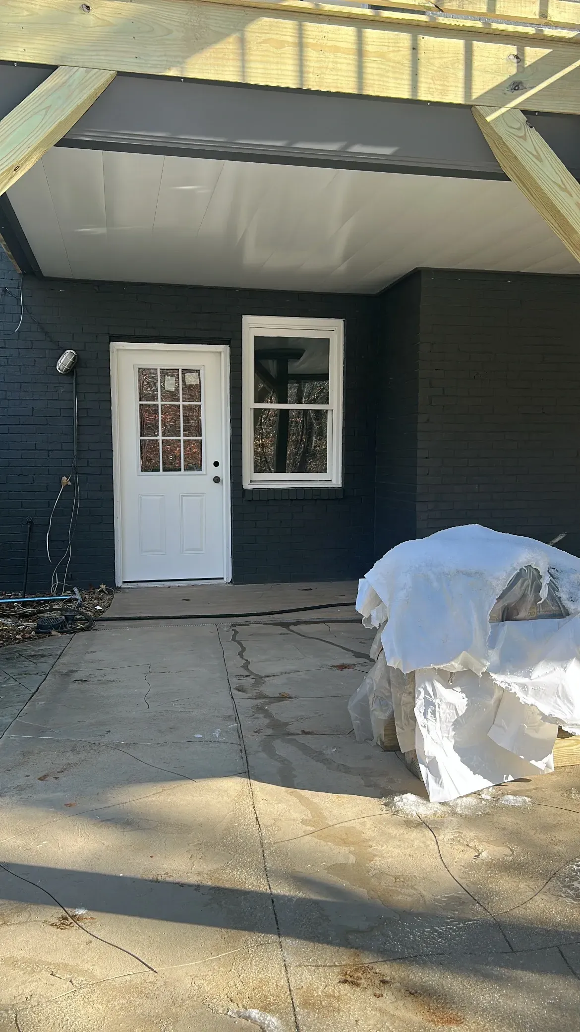 After installing white aluminum under deck roof.