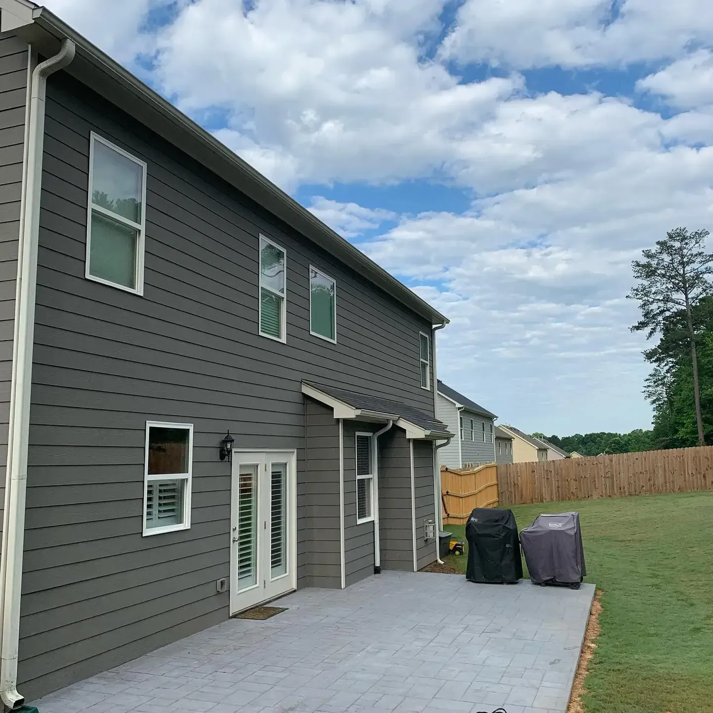 Before installing wooden patio pergola and paver stone flooring.