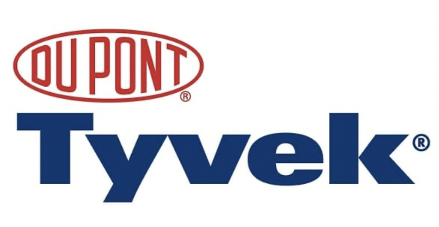 The logo for dupont tyvek is shown on a white background.