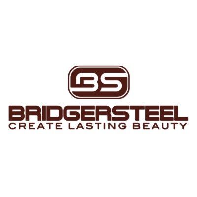 Bridgersteel create lasting beauty logo on a white background