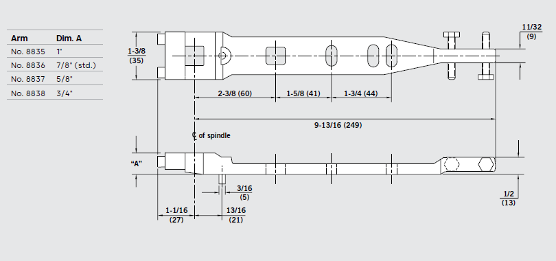 Dormakaba 8836 End Load Top Arm