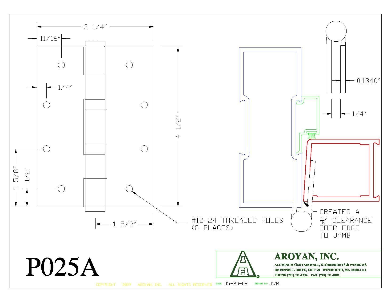 P025A Slip In Hinge