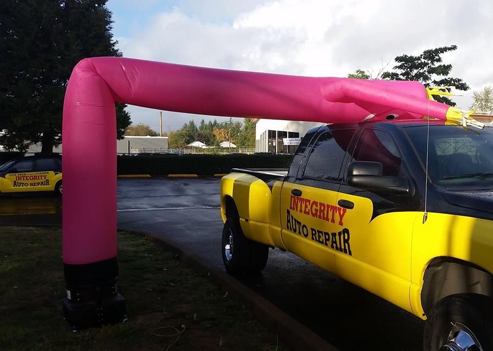 Integrity Auto Repair parking lot | Brakes For Breasts