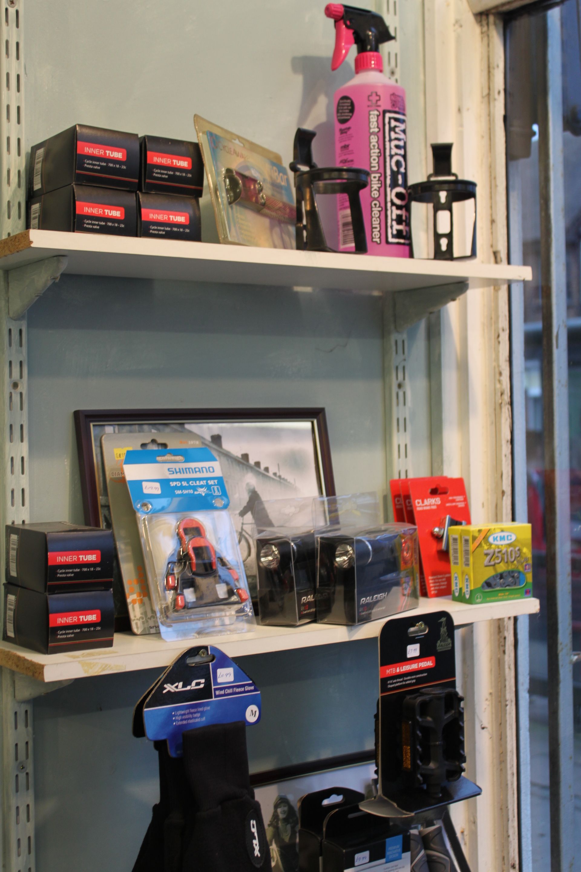 various parts and accessories for bicycles