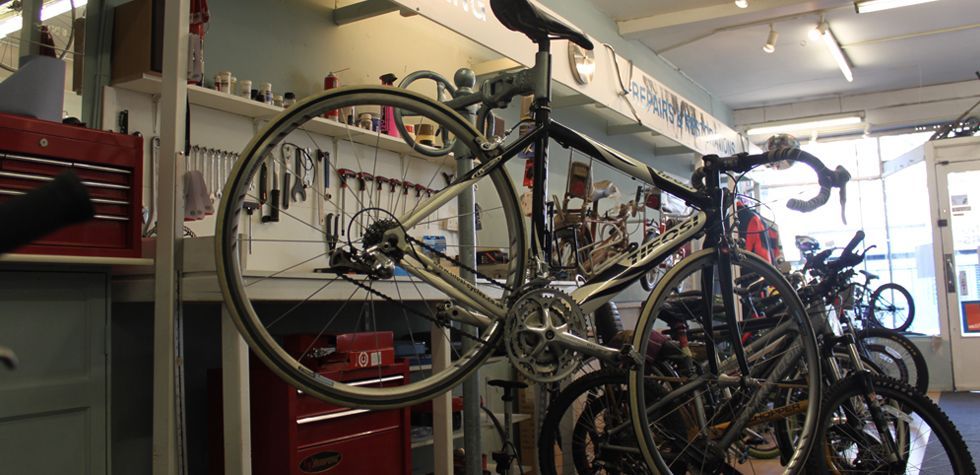 bicycle in the workshop