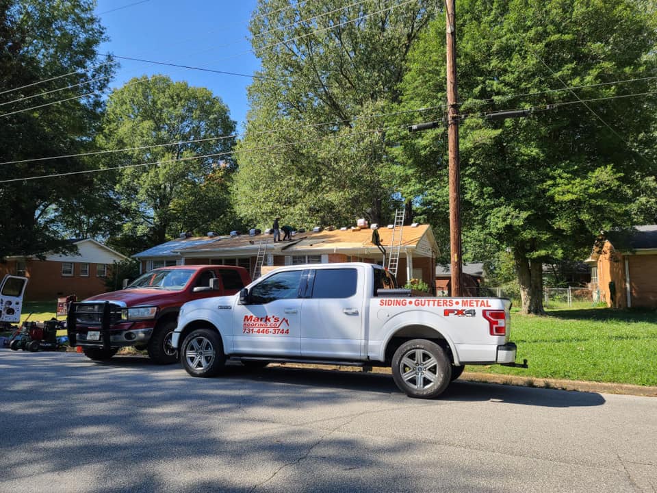 Mark's Roofing Truck